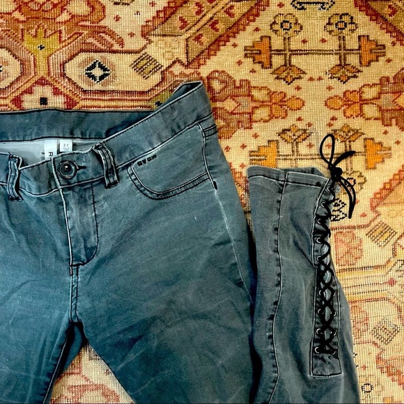 RVCA ankle tie skinny jeans - Picture 1 of 5